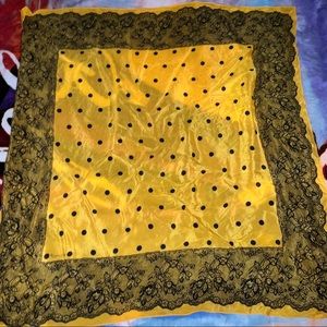 Echo Silk Yellow Polka Dot Scarf